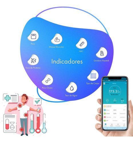 Imagem de Balança Digital Corporal Bioimpedância Banheiro 180 Kg App