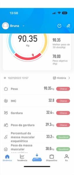 Imagem de Balança Digital Corporal Bioimpedância com Aplicativo Bluetooth - Banheiro ou uso Profissional até 180Kg