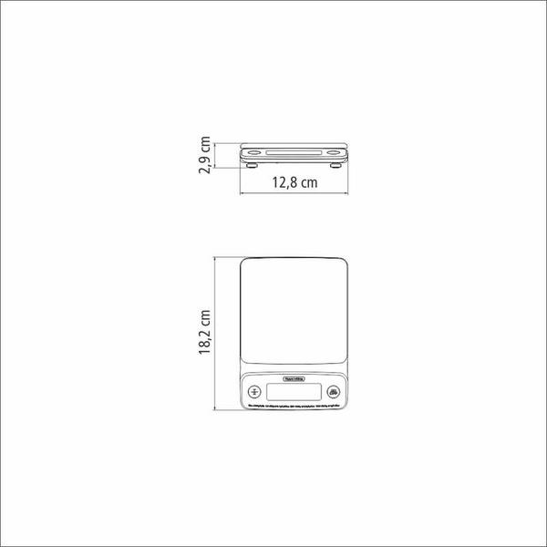 Imagem de Balança digital de alta precisão para cozinha tramontina adatto com base em aço inox