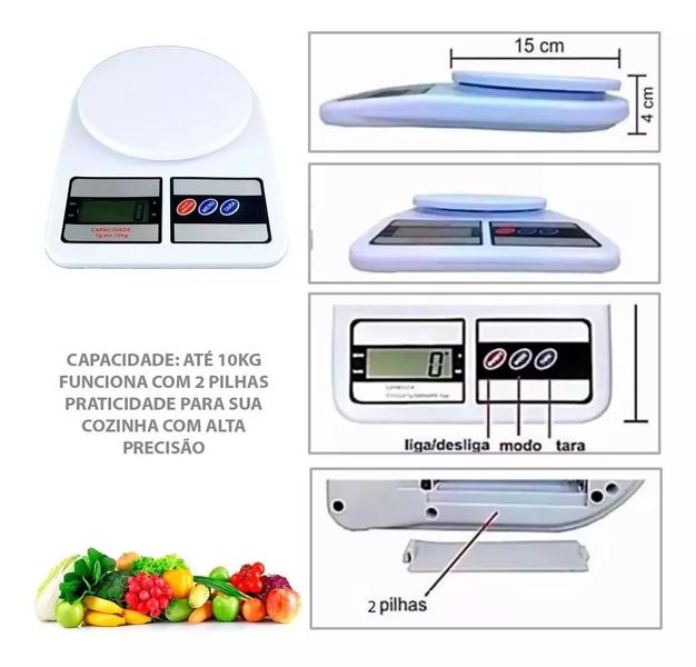 Imagem de Balança Digital de Cozinha, Até 10 kg, Escala 1grama Balança de Precisão, Pesa Alimentos e Pequenos Itens