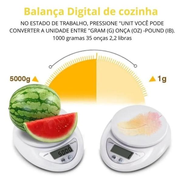 Imagem de Balança Digital De Cozinha Pesa Até 5Kg B-Max - Bm-A05