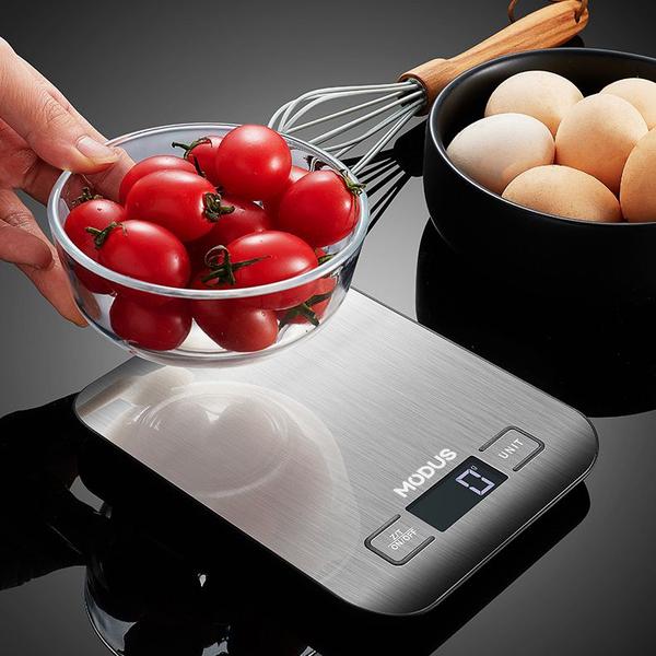 Imagem de Balança Digital de Cozinha Precisão até 10kg Inox Para Pesar Comida Fitness Nutrição Dieta Casa Alimentos Receita