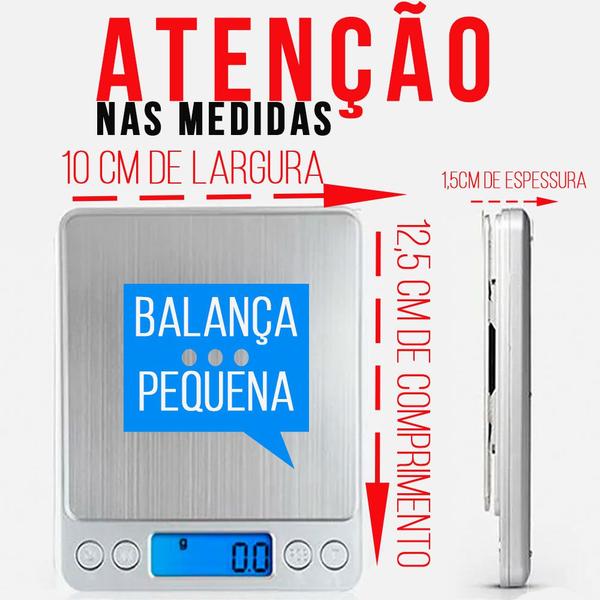 Imagem de Balança Digital de Precisão Cozinha 0.1 g a 3 Kg Conta Peças c/ 2 Bandejas CBRN05529 - Commerce Brasil