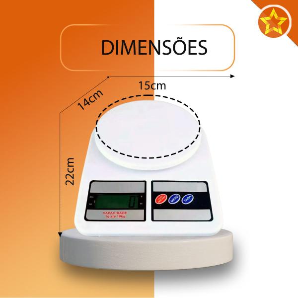 Imagem de Balança Digital De Precisão Cozinha 10kg Nutrição E Dieta