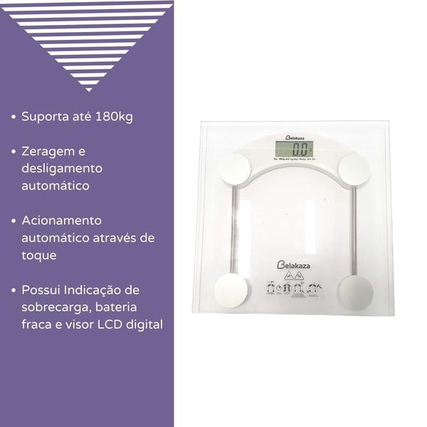 Imagem de Balanca digital de vidro zeragem e desligamento automatico