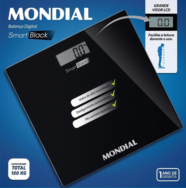 Imagem de Balança Digital Mondial BL-05 Smart, Preta