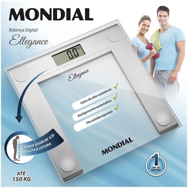 Imagem de Balanca Digital Mondial Ellegance BL-03 - Ate 150KG - Transparente