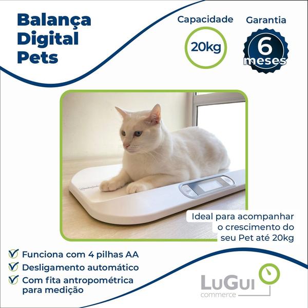 Imagem de Balança Digital Para Pesar Gatos E Pets Até 20kg Monitore seu pet!