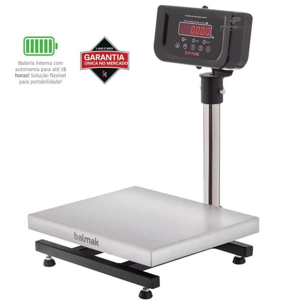 Imagem de Balança Digital Pesar Plataforma 33x28 K-60ICB Inox Coluna Bateria Até 60Kg Divisão 10g - BALMAK