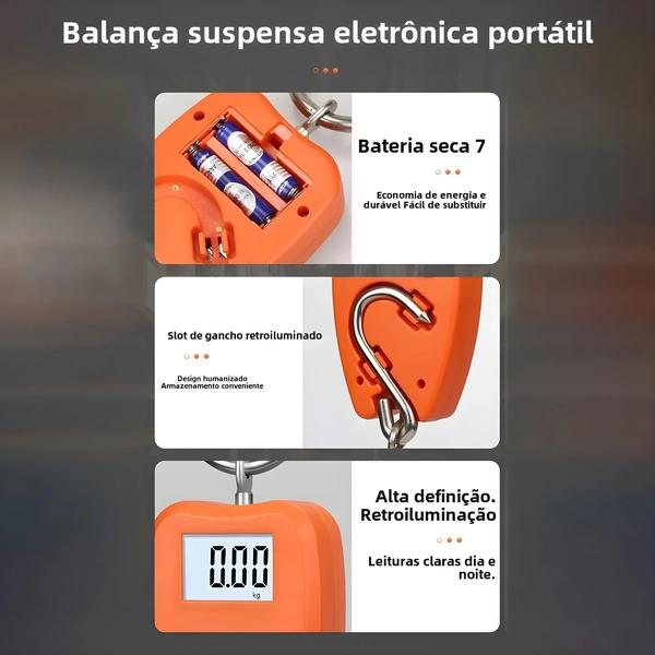 Imagem de Balança Digital Portátil Multifuncional Para Bagagem, Display LCD, Ferramenta Portátil De Pesagem