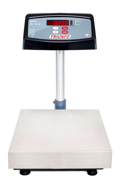 Imagem de Balança Digital Triunfo Plataforma Inox 28x33cm c/ Coluna - 30Kg/10g, 60Kg/20g - PLT30/60  - Selo Inmetro