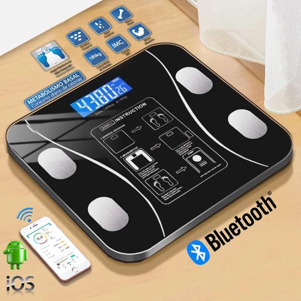 Imagem de Balança Gold Sports Bioimpedância Digital e Bluetooth Corporal Mb com Medidor IMC