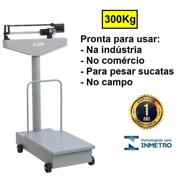 Imagem de Balança Industrial Mecânica 300kg Welmy 104ch Inmetro