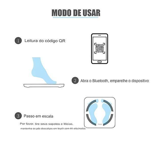 Imagem de Balança Inteligente Bioimpedância Bluetooth App De Celular