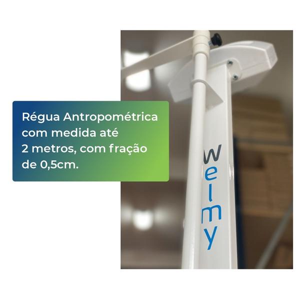 Imagem de Balança Médica 200kg Digital C/ Antropômetro W200a Welmy