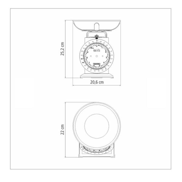 Imagem de Balança Para Cozinha Analógica Em Inox Tramontina 5Kg