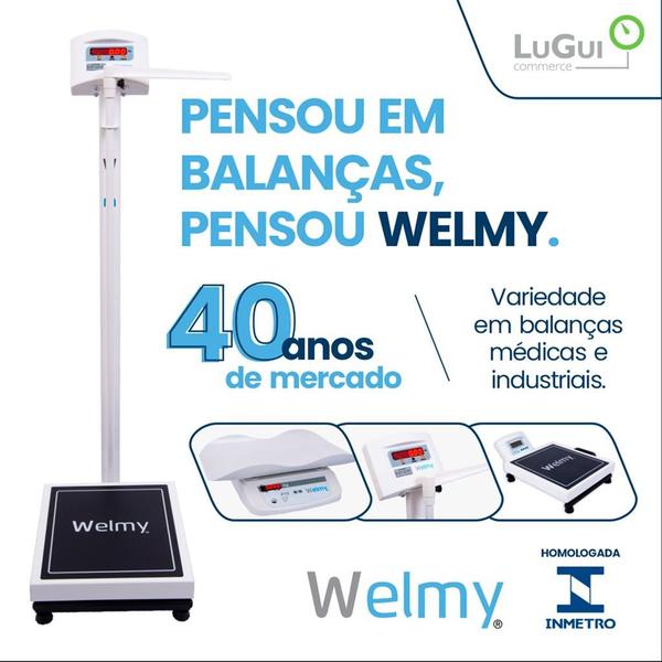 Imagem de Balança Portátil Profissional Preta 200kg/50g W200m Welmy