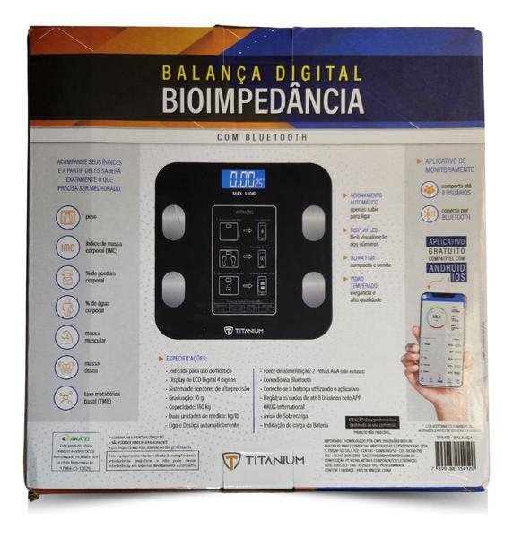 Imagem de Balança Titanium Digital Bioimpedância Bluetooth