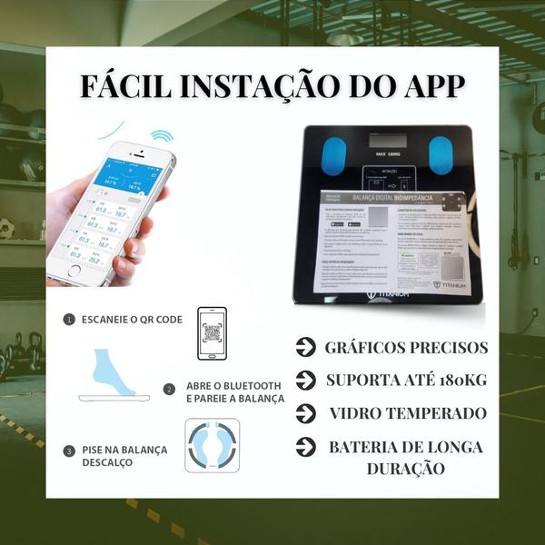 Imagem de Balança Titanium Digital Bioimpedância Bluetooth