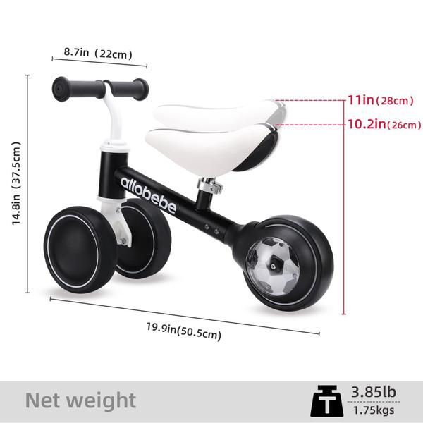 Imagem de Balance Bike allobebe Baby de 12 a 36 meses com luz intermitente