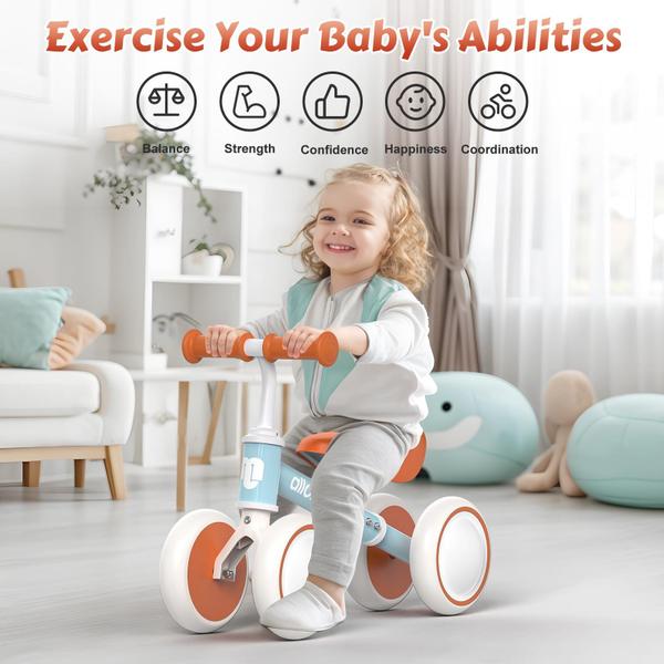 Imagem de Balance Bike allobebe Baby para criança de 1 ano com 4 rodas