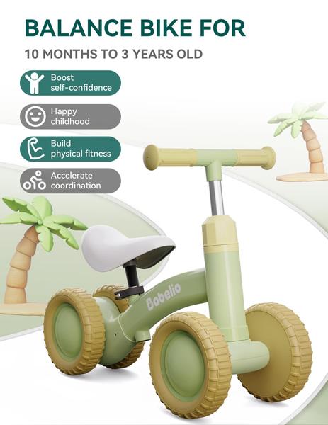 Imagem de Balance Bike BABELIO Baby para meninos e meninas de 1 ano, verde