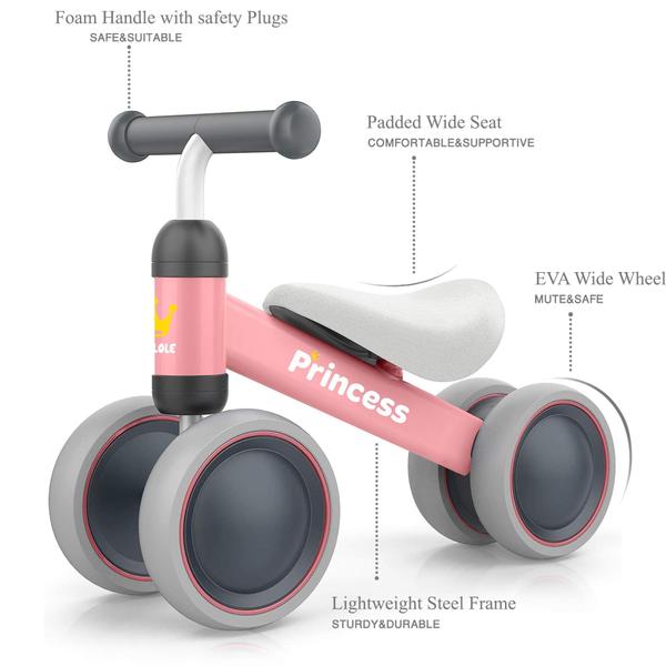 Imagem de Balance Bike BEKILOLE para menina de 1 ano com certificação de segurança