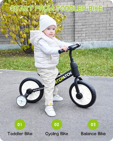 Imagem de Balance Bike Eilsorrn 3 em 1 para crianças de 2 a 5 anos com acessórios