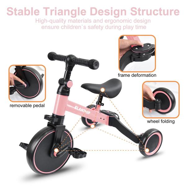 Imagem de Balance Bike Elantrip 5 em 1 para crianças de 1 a 3 anos com triciclo