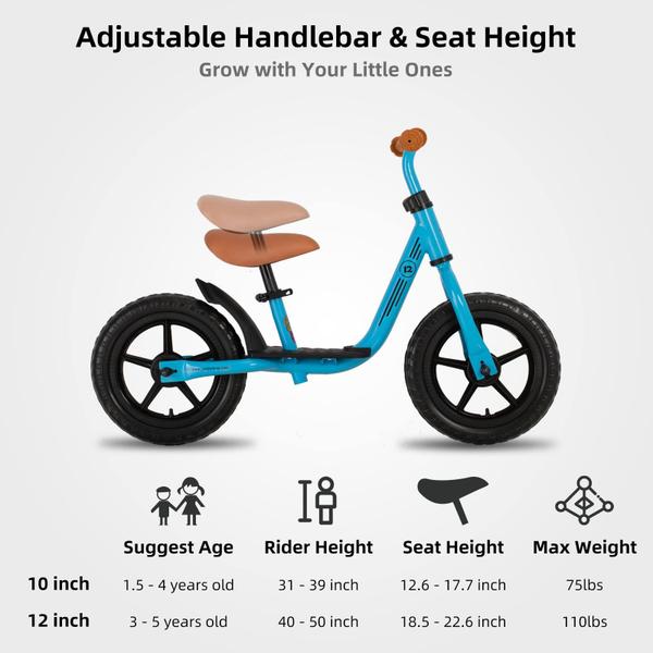 Imagem de Balance Bike JOYSTAR Roller Kids de 10 polegadas para crianças de 2 anos, azul