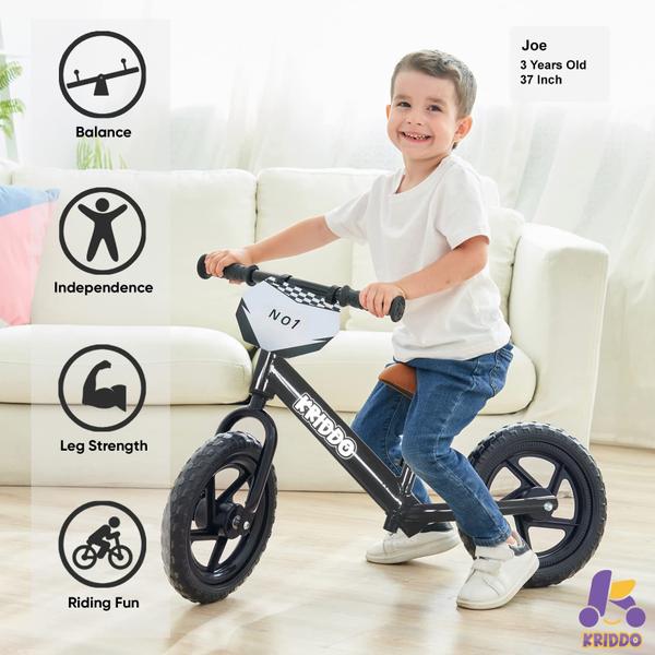 Imagem de Balance Bike KRIDDO para crianças de 2 a 5 anos com placa personalizada