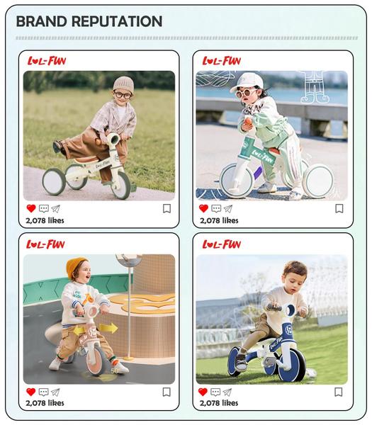 Imagem de Balance Bike LOL-FUN 4 em 1 para meninos e meninas de 1 a 4 anos