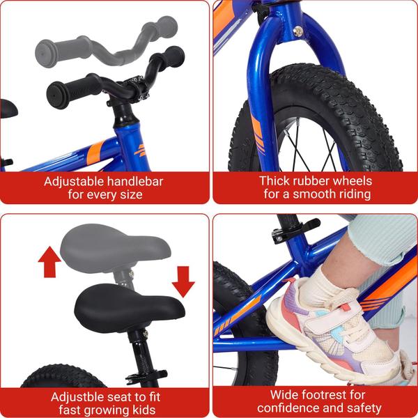 Imagem de Balance Bike MERXENG, leve, criança de 2 a 6 anos, azul