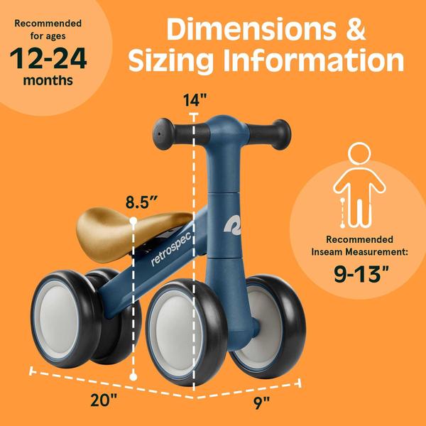 Balance Bike Retrospec Cricket Baby Walker de 12 a 24 meses Imagem de Balance Bike Retrospec Cricket Baby Walker de 12 a 24 meses