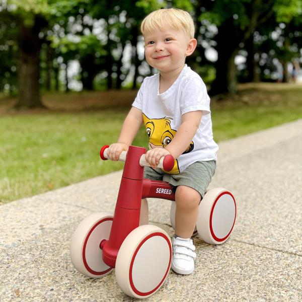 Imagem de Balance Bike SEREED para criança de 1 ano, estrutura de alumínio vermelha