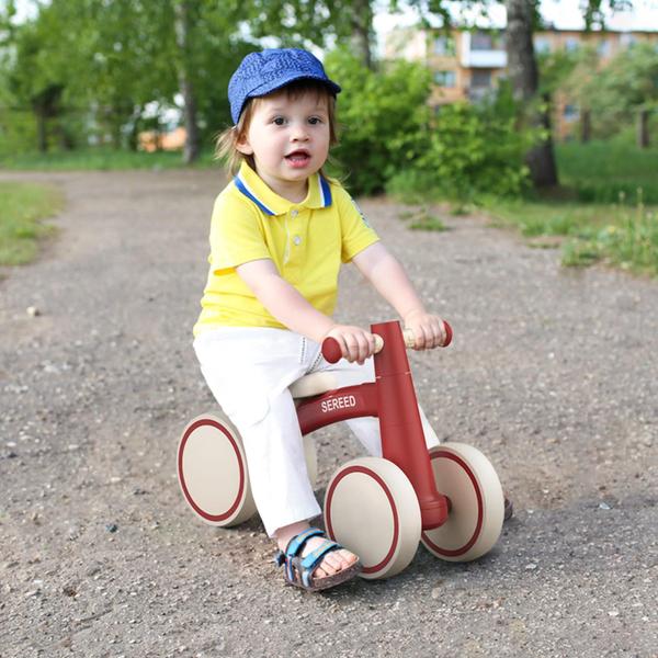 Imagem de Balance Bike SEREED para criança de 1 ano, estrutura de alumínio vermelha