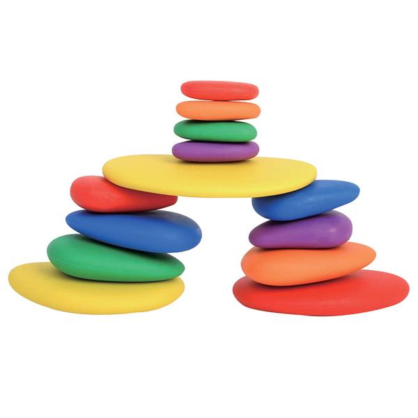 Balanced Block Set Wokex Rainbow Pebble Stone para crianças Imagem de Balanced Block Set Wokex Rainbow Pebble Stone para crianças