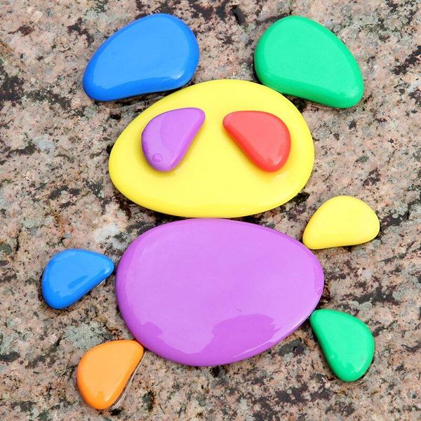 Balanced Block Set Wokex Rainbow Pebble Stone para crianças Imagem de Balanced Block Set Wokex Rainbow Pebble Stone para crianças