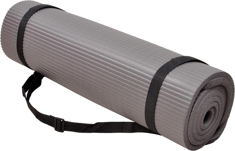 Imagem de BalanceFrom Tapete de ioga Go Yoga 180 x 61 x 1,27 cm cinza