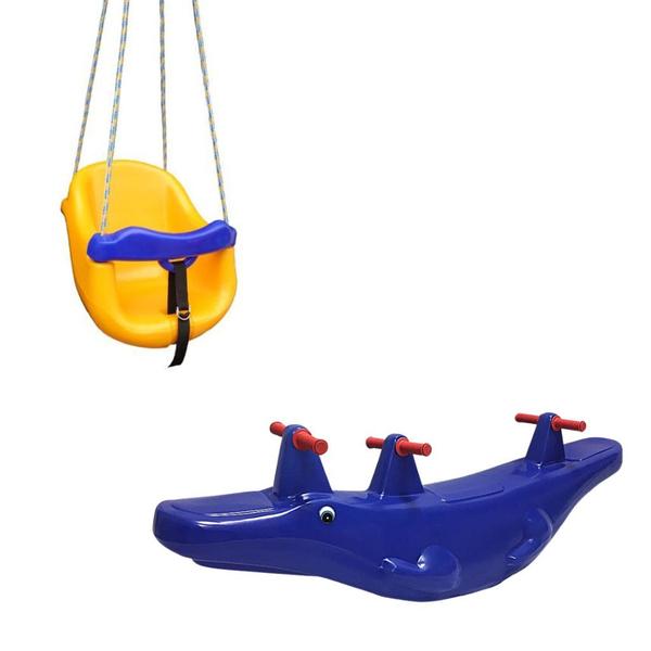 Imagem de Balanço BB com Crocodilo  Conjunto Playground Infantil para Diversão