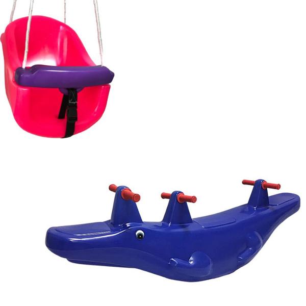 Imagem de Balanço BB com Crocodilo  Conjunto Playground Infantil para Diversão