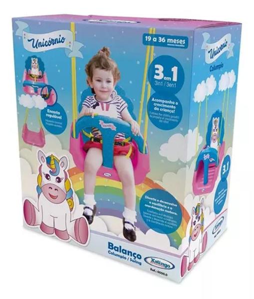 Balanço De Brinquedo Infantil Unicórnio Rosa Xalingo 09298 Imagem de Balanço De Brinquedo Infantil Unicórnio Rosa Xalingo 09298