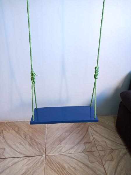 Balanço gangorra infantil madeira 50x20 azul até 100kg - Shoppingnet Imagem de Balanço gangorra infantil madeira 50x20 azul até 100kg