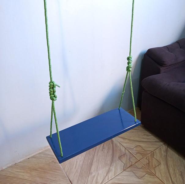 Balanço gangorra infantil madeira 50x20 azul até 100kg - Shoppingnet Imagem de Balanço gangorra infantil madeira 50x20 azul até 100kg