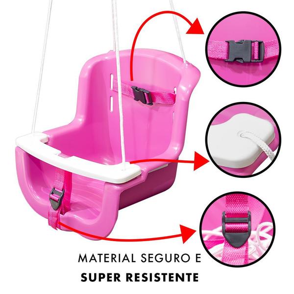Balanço Infantil Bebê De Plástico Crianças 1 Até 6 Azul Rosa - Oestesom Imagem de Balanço Infantil Bebê De Plástico Crianças 1 Até 6 Azul Rosa