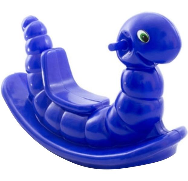 Imagem de Balanço Infantil Menino Bebê Azul Brinquedo + Gangorra Minhoca Azul - Cia do Pula Pula