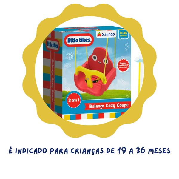 Imagem de Balanço Infantil Plástico Cozy Coupe Little Tikes para Crianças entre 19 e 36 Meses Peso Máximo até 23Kg Xalingo - 59121