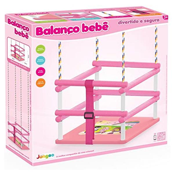 Imagem de Balanço Infantil Rosa Pink Com Proteção Extra Junges 35kg