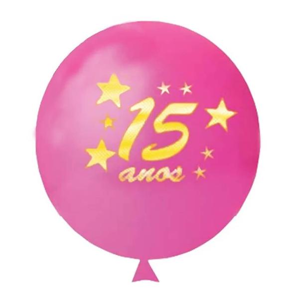 Imagem de Balão 15 Anos Rosa - 11 Polegadas - 12 Unidades