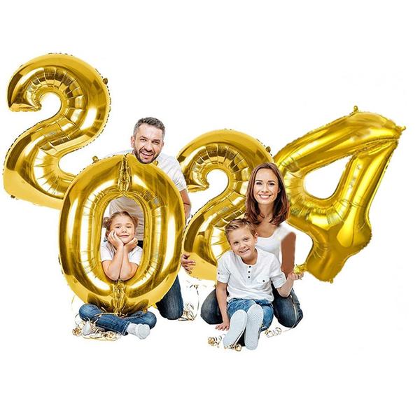 Imagem de Balão 2024 Decoração Ano Novo Dourado Reveillon